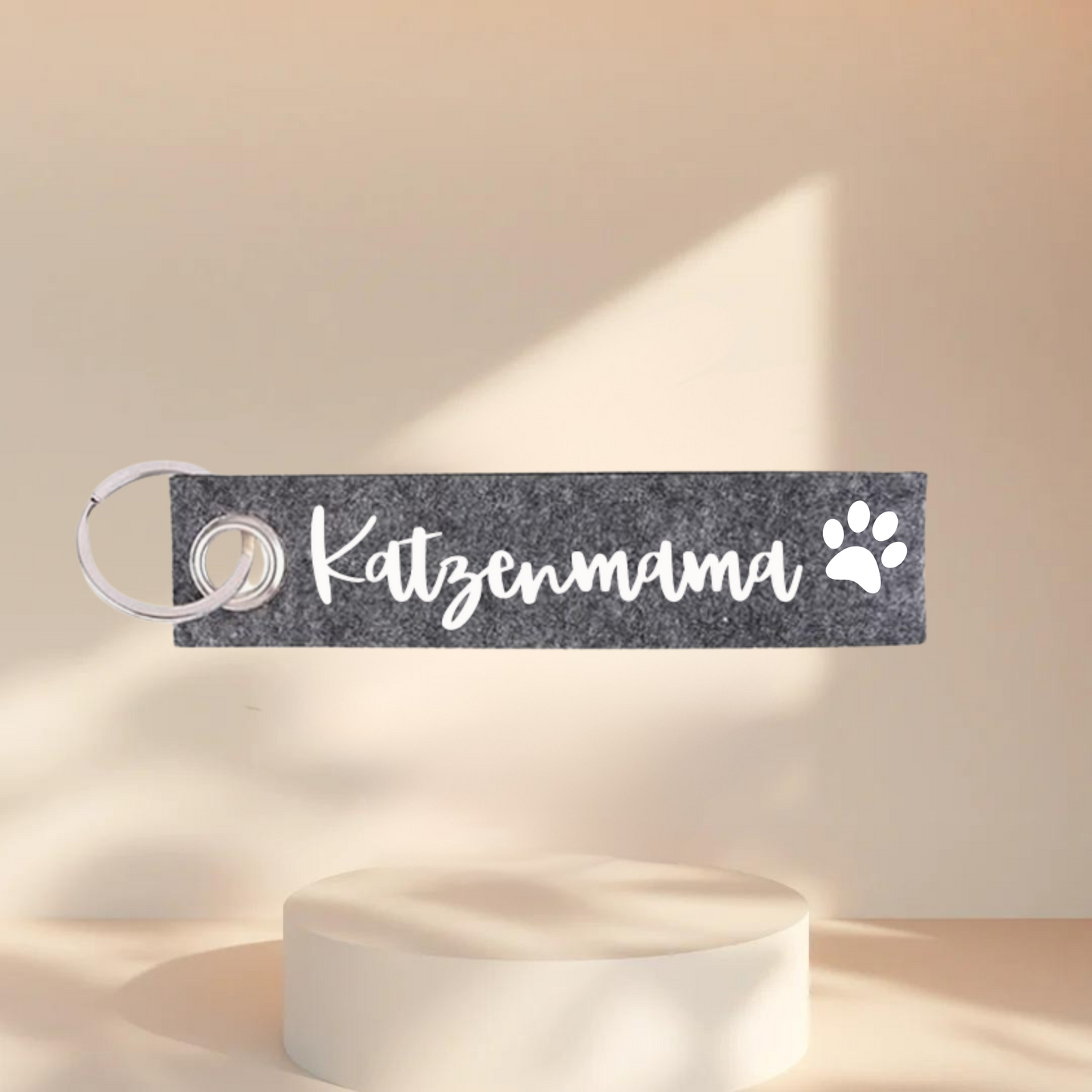 Handgefertigter Filz-Schlüsselanhänger – „Katzenmama“ & „Katzenpapa“ 🐾