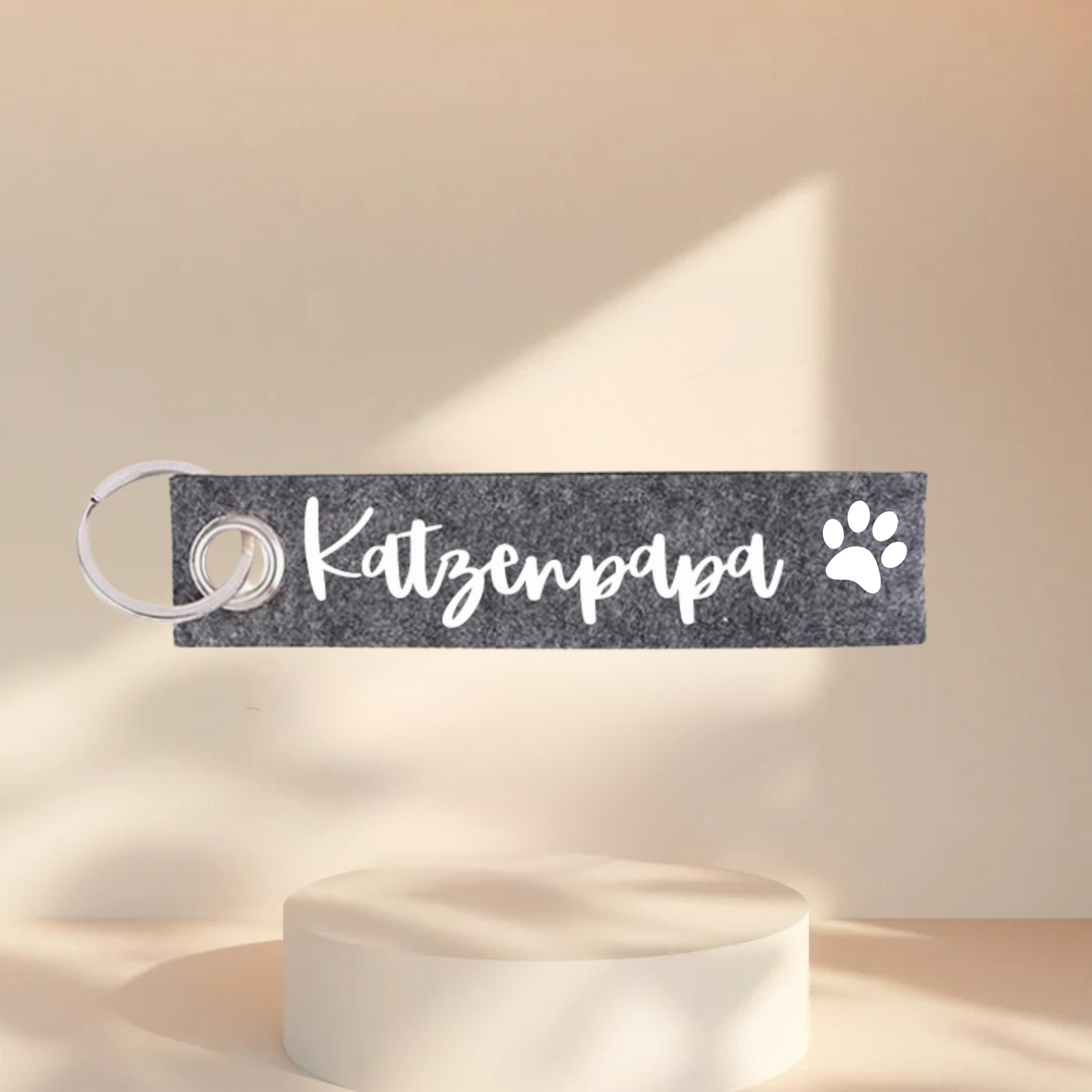 Handgefertigter Filz-Schlüsselanhänger – „Katzenmama“ & „Katzenpapa“ 🐾